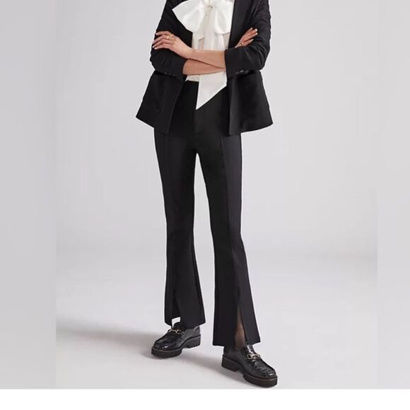 Maeve by Anthropologie Slit Front Ponte Pants Black Size 8 - Picture 1 of 13
